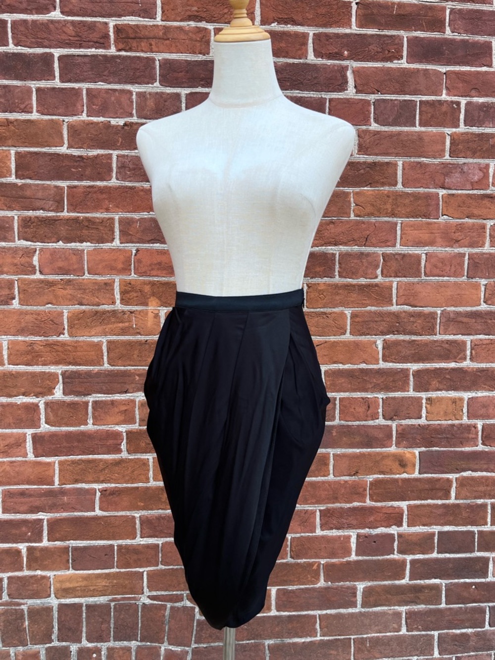 Alexander Wang Black Draped Tulip Pencil Skirt